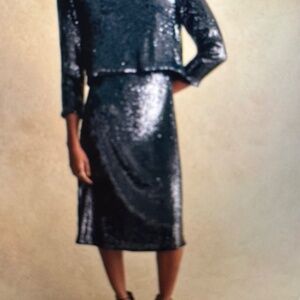 New with TAGS/SEZANE BLACK SEQUIN/ EBANA DRESS/ SIZE 38